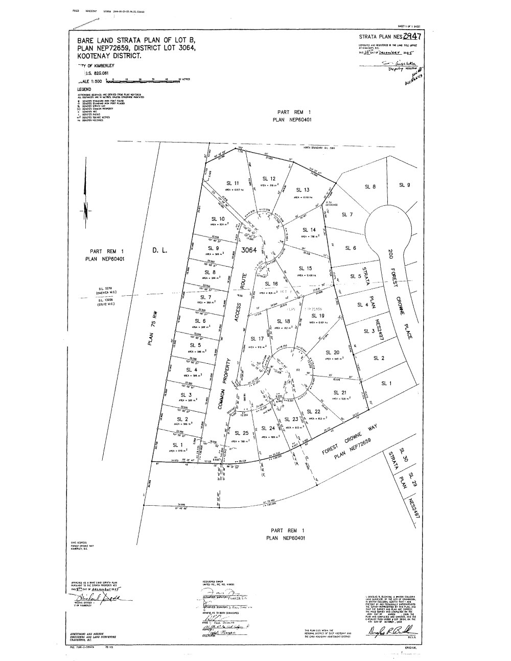 NES2947 Bare Land Strata Plan – Strata NES2947